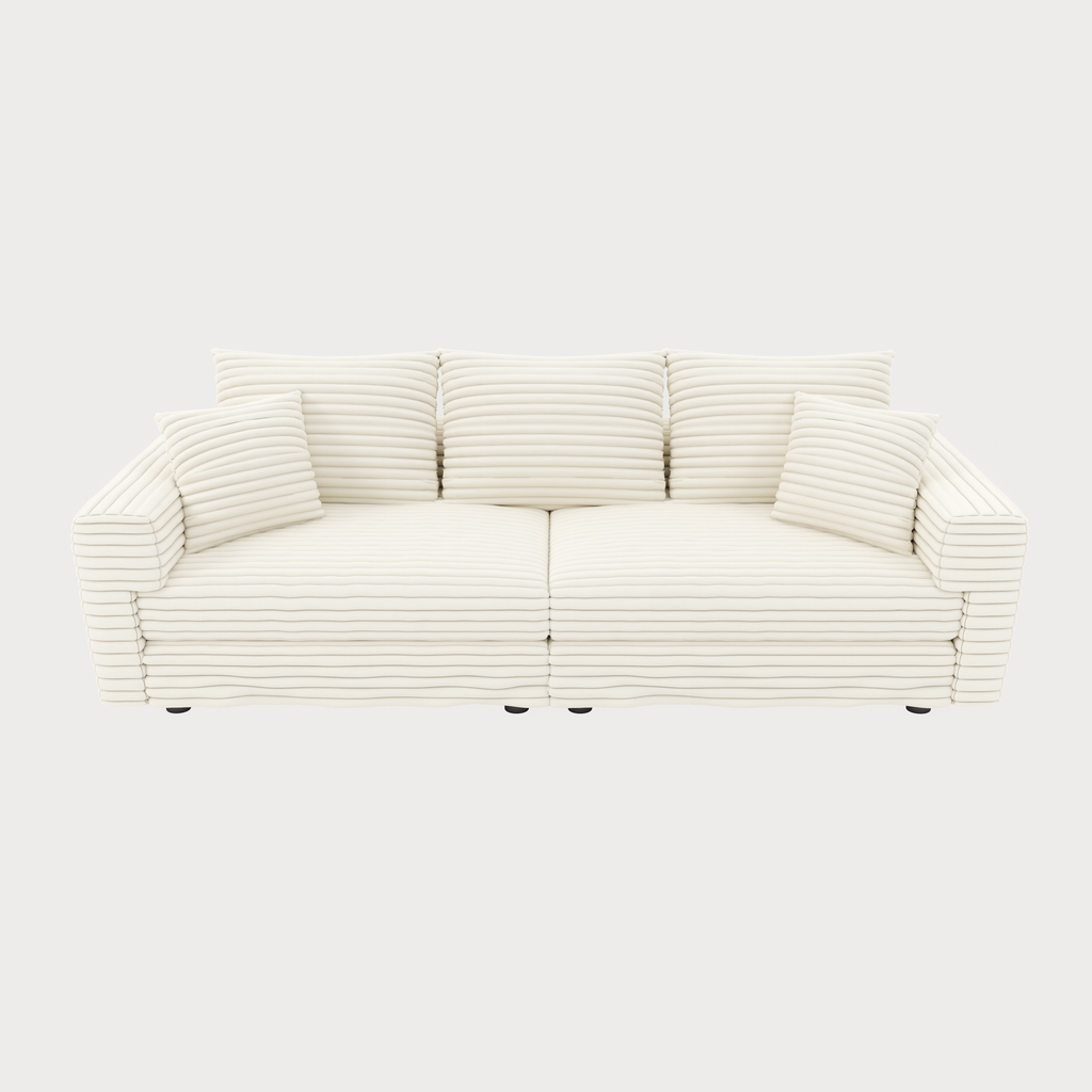82.7" Plush Corduroy 3-Seat Sofa