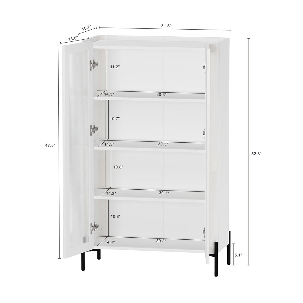 Abbey 32" Tempered Glass Bookcase Cabinet