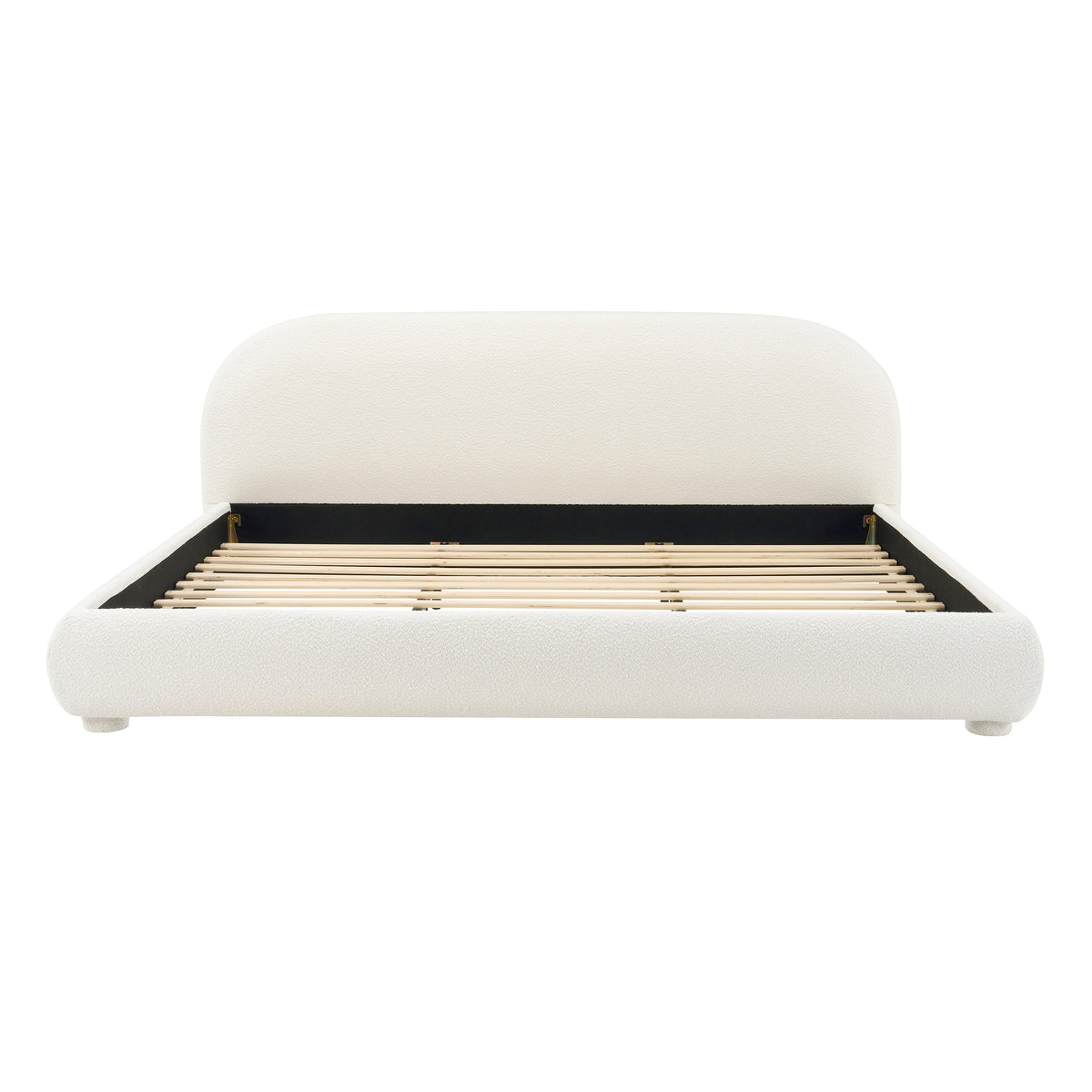 Cream Style Fabric Upholstered Bed