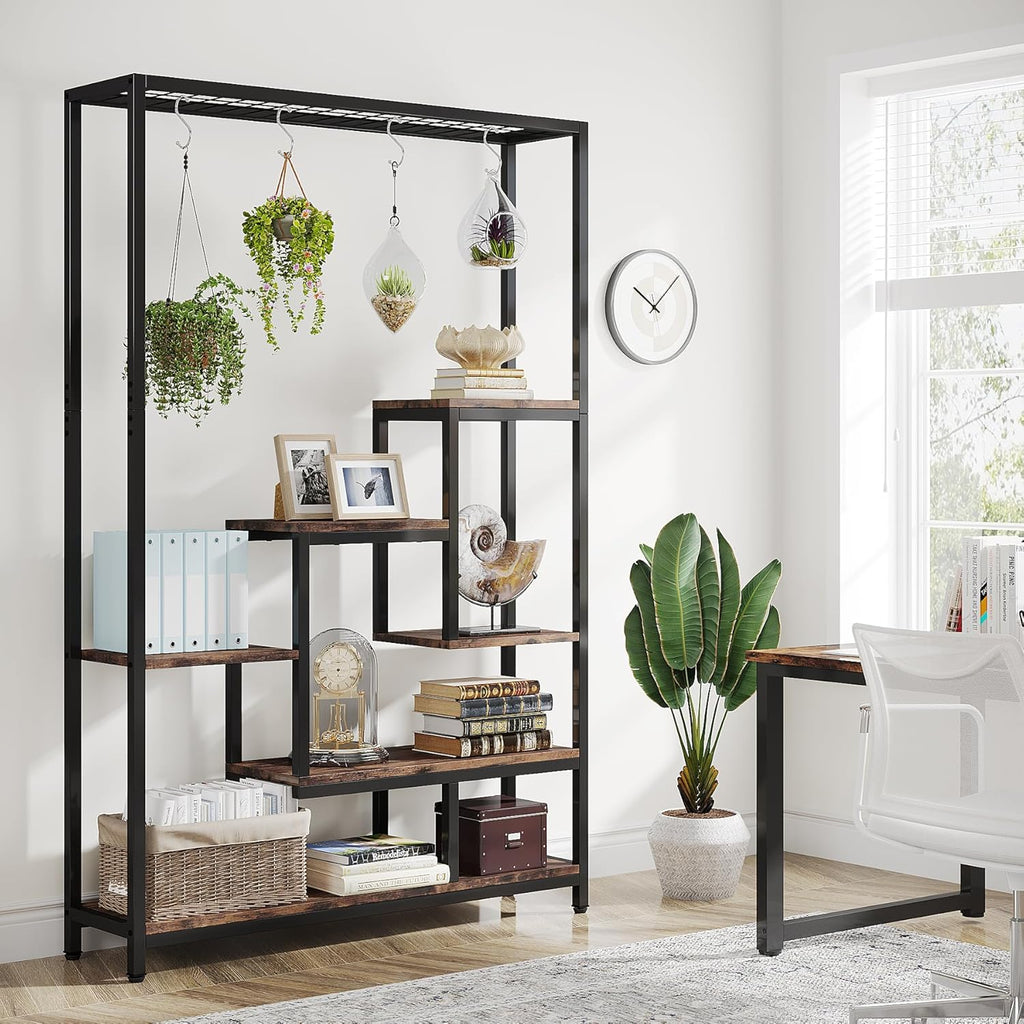 70.86” Tall 5-Tier Rustic Display Shelf