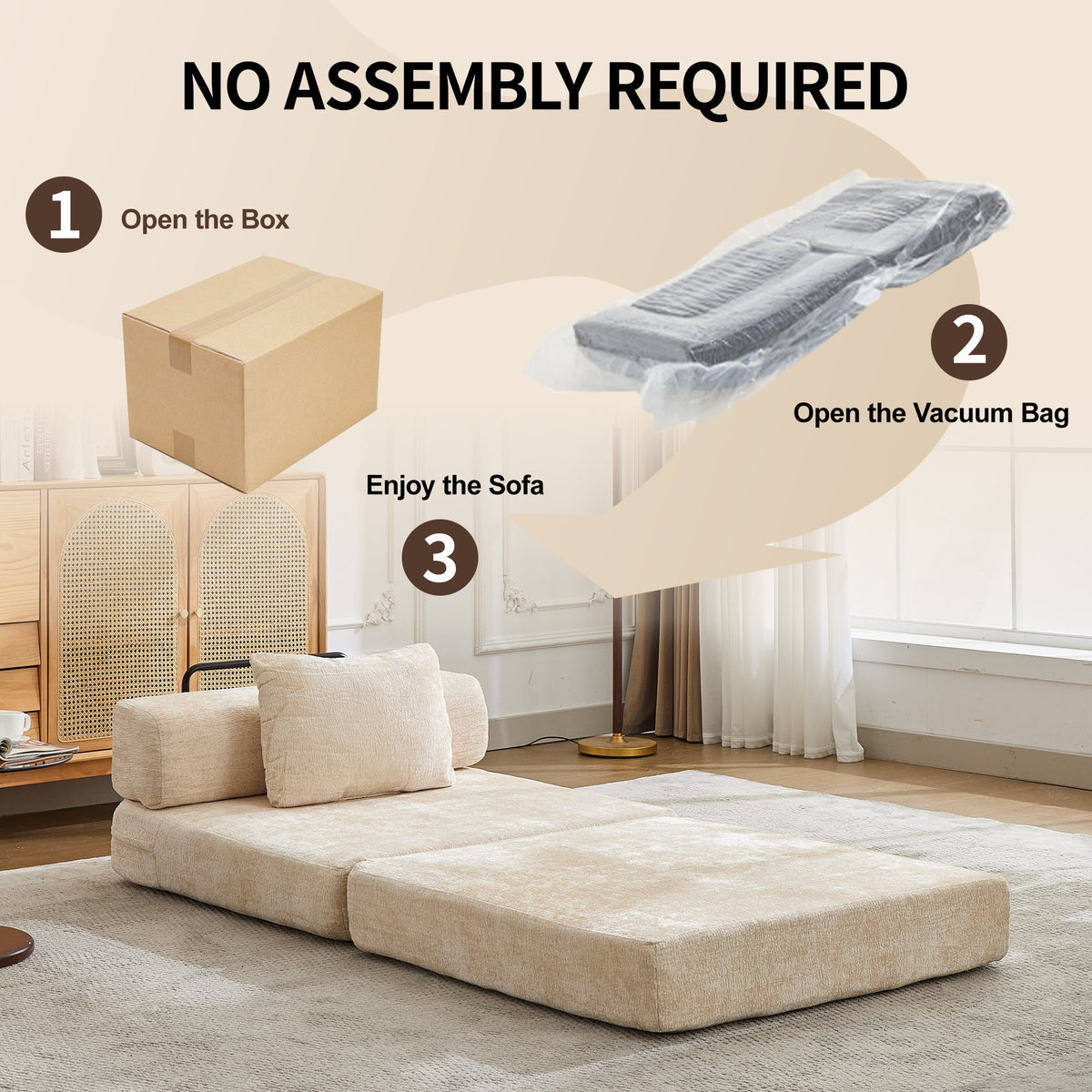 Compression Sofa - Convertible Floor Sofa Bed