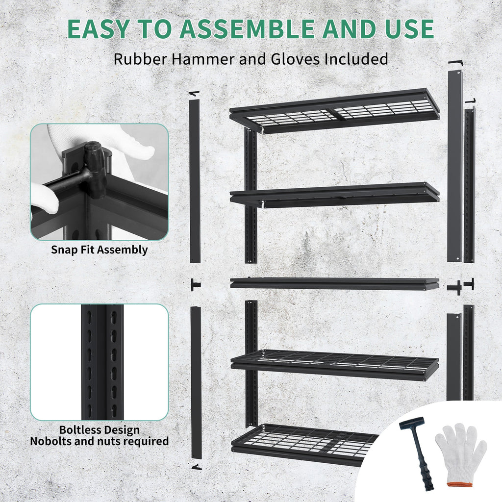 72"H 5-Tier Adjustable Heavy Duty Shelving Rack