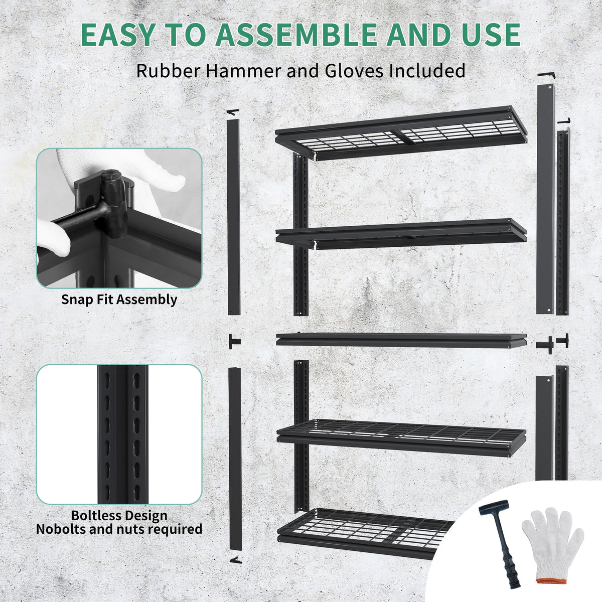 72"H 5-Tier Adjustable Heavy Duty Shelving Rack