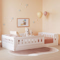 Wood Twin Size Platform Bed with Guardrail