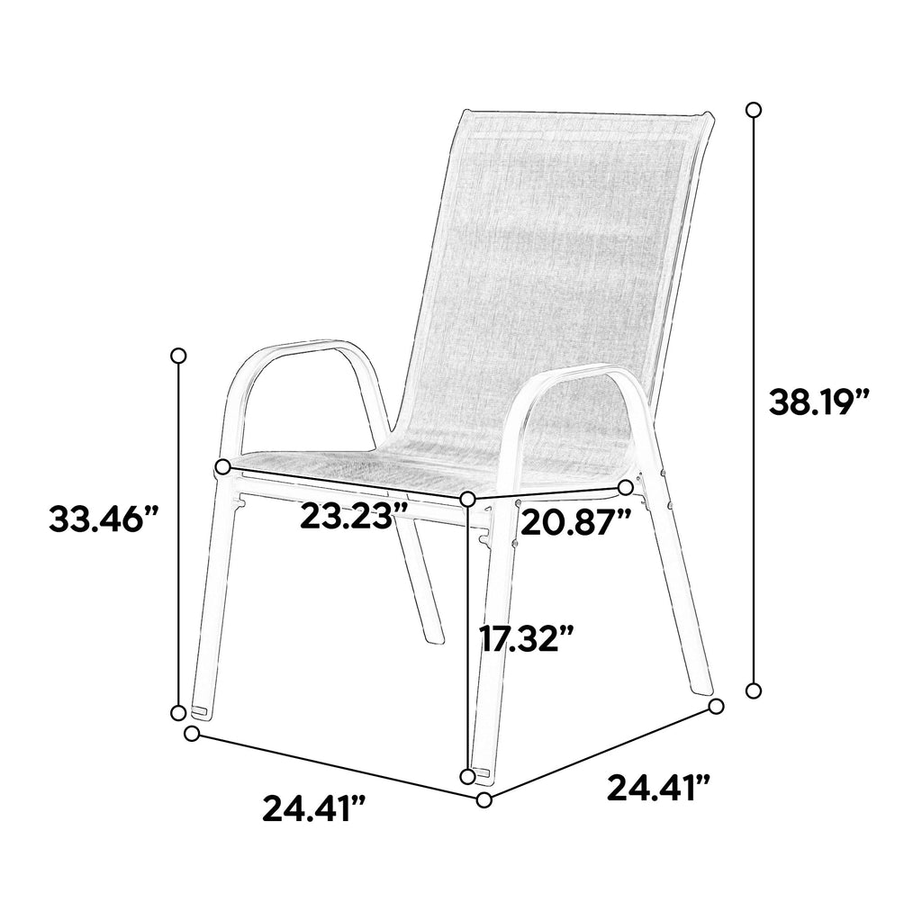 8 Piece Patio Chairs - Outdoor Camping Chairs with Breathable Fabric