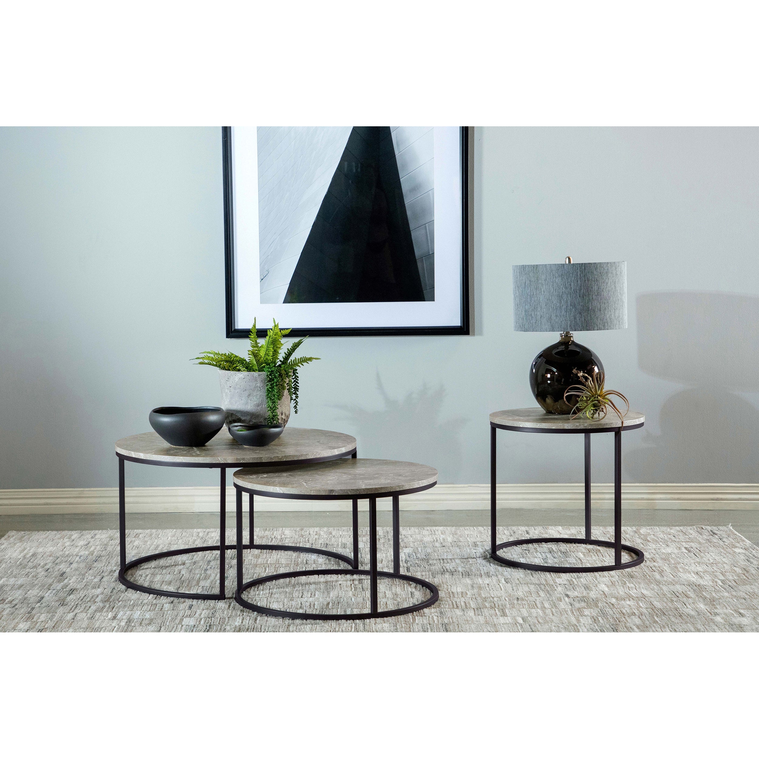 Grey and Gunmetal End Table