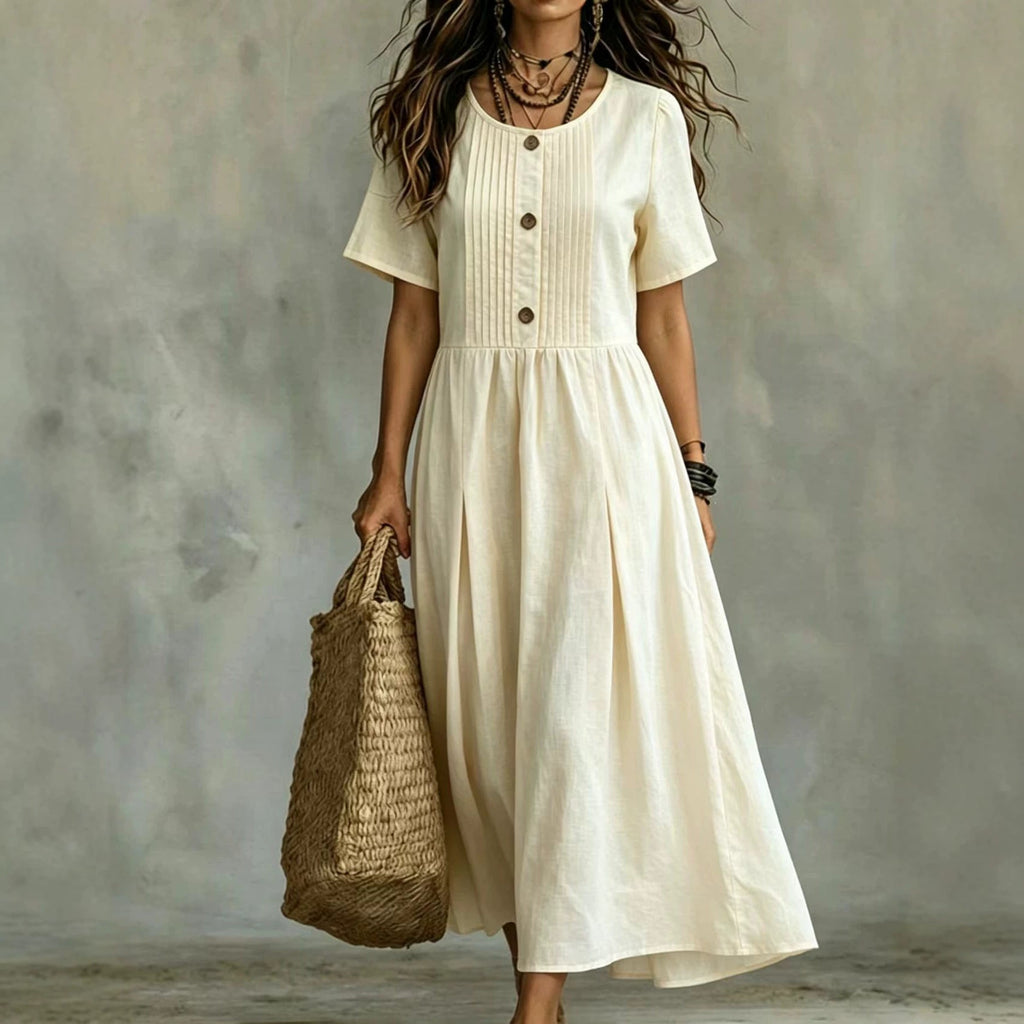 Women's Casual Loose-fitting Short-sleeve Round-neck Dress