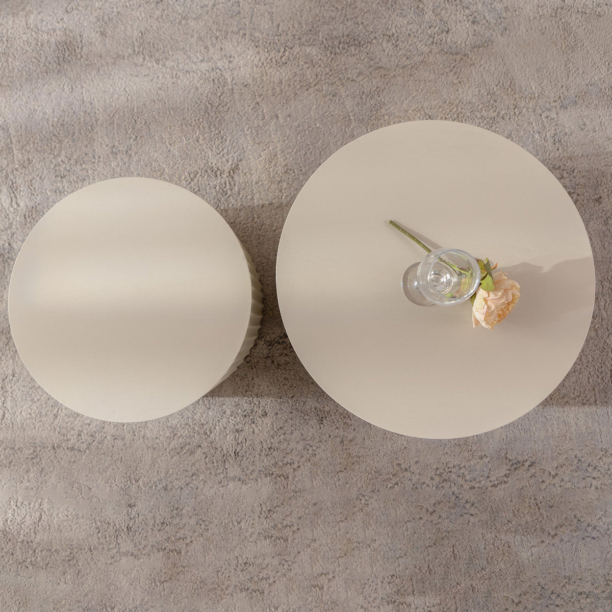 Beige Nesting Coffee Table Set of 2