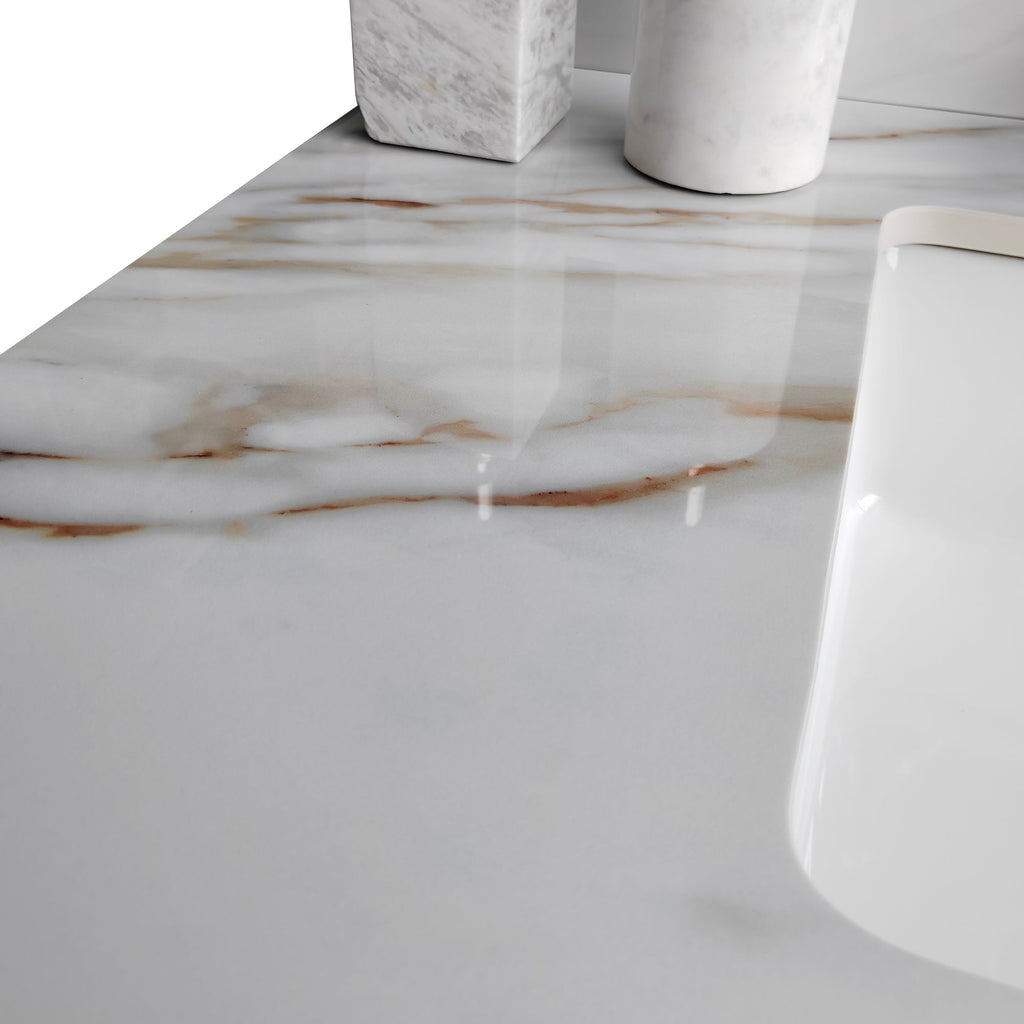 37 Inch Carrara Marble Vanity Top