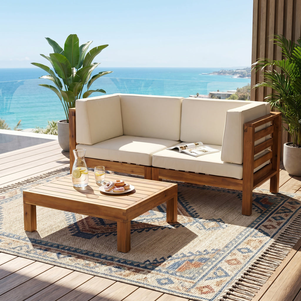 Oana 3-Piece Love Seat Set With Coffee Table