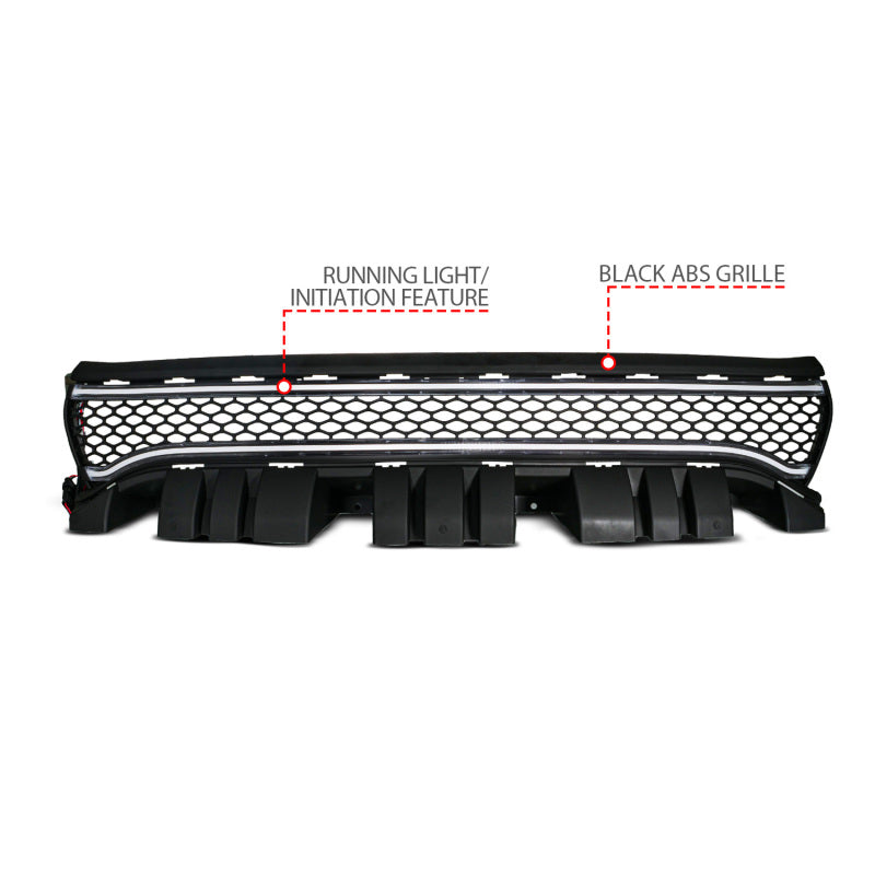 ANZO 15-23 Dodge Charger Black LED Grille w/ Initiation & Running Light/DRL Bar 901028