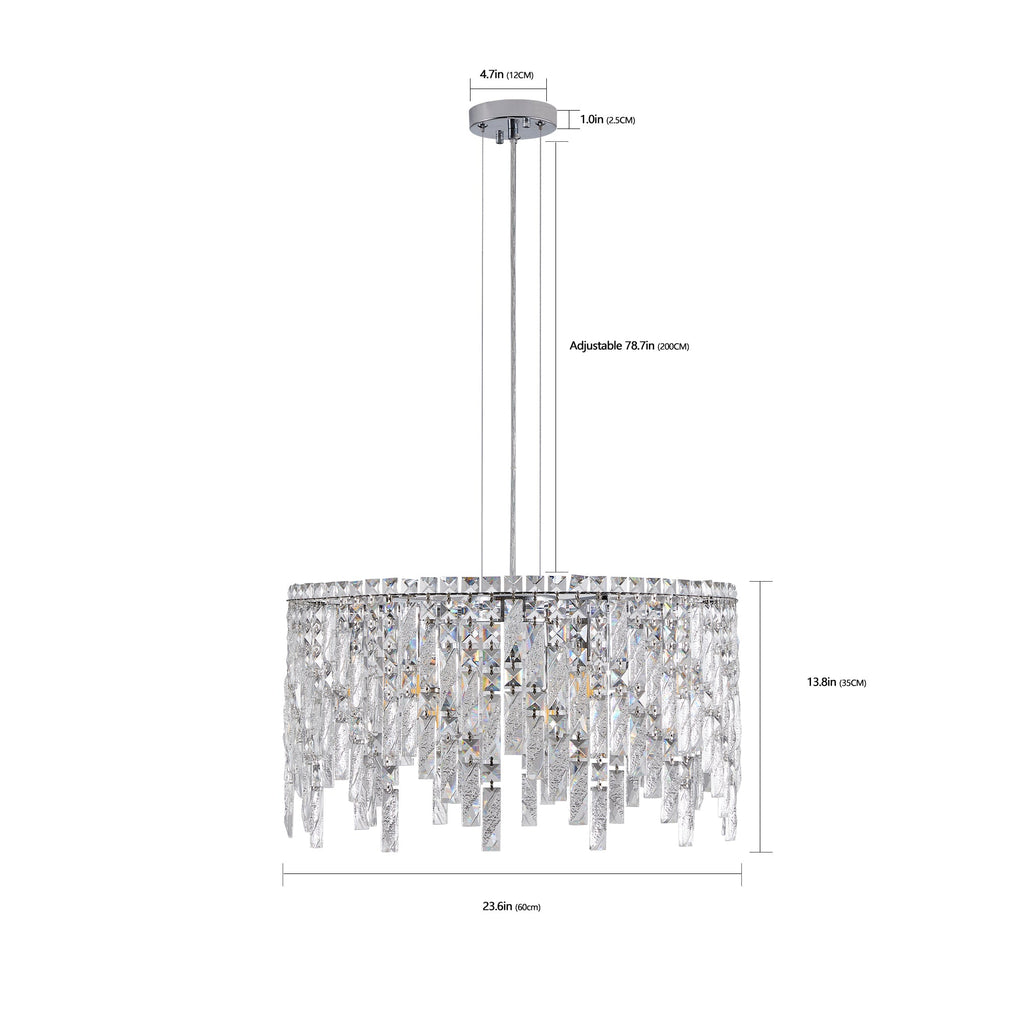 24" Luxurious Round Crystal Chandelier