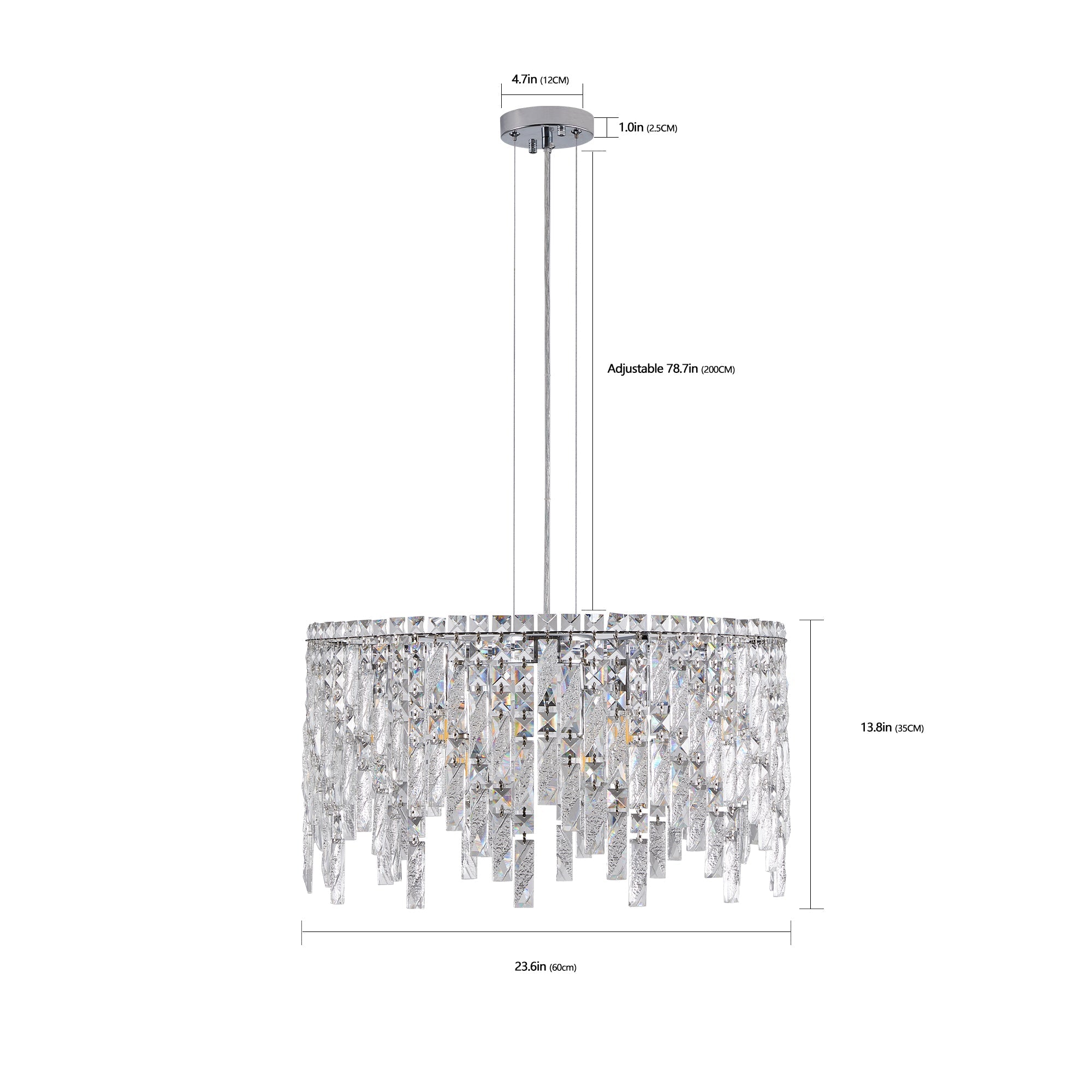 24" Luxurious Round Crystal Chandelier
