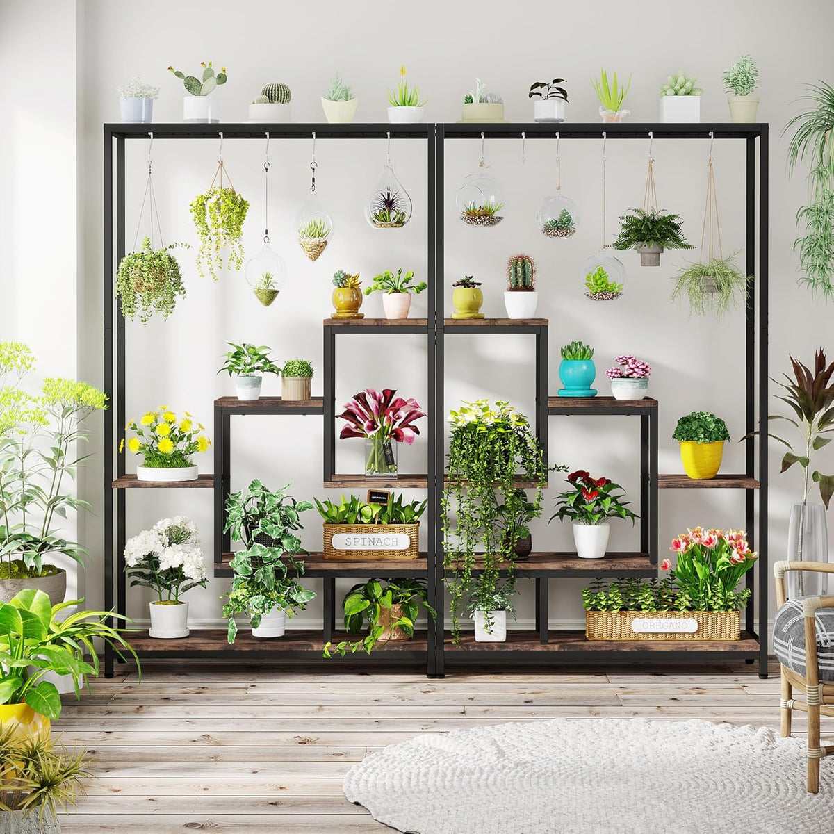 70.86” Tall 5-Tier Rustic Display Shelf