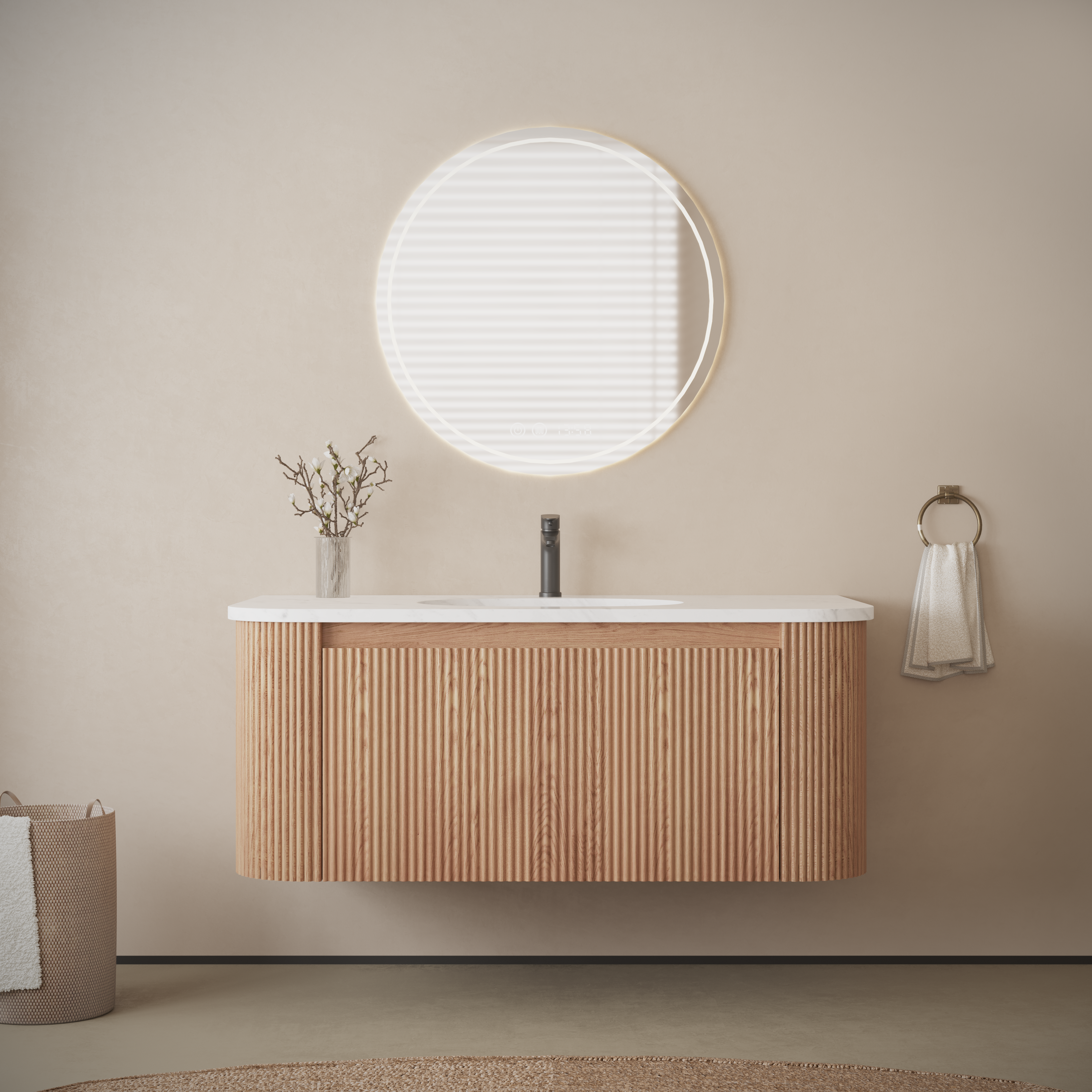 Arcora 36 Inch Wall Mounted Bathroom Vanity