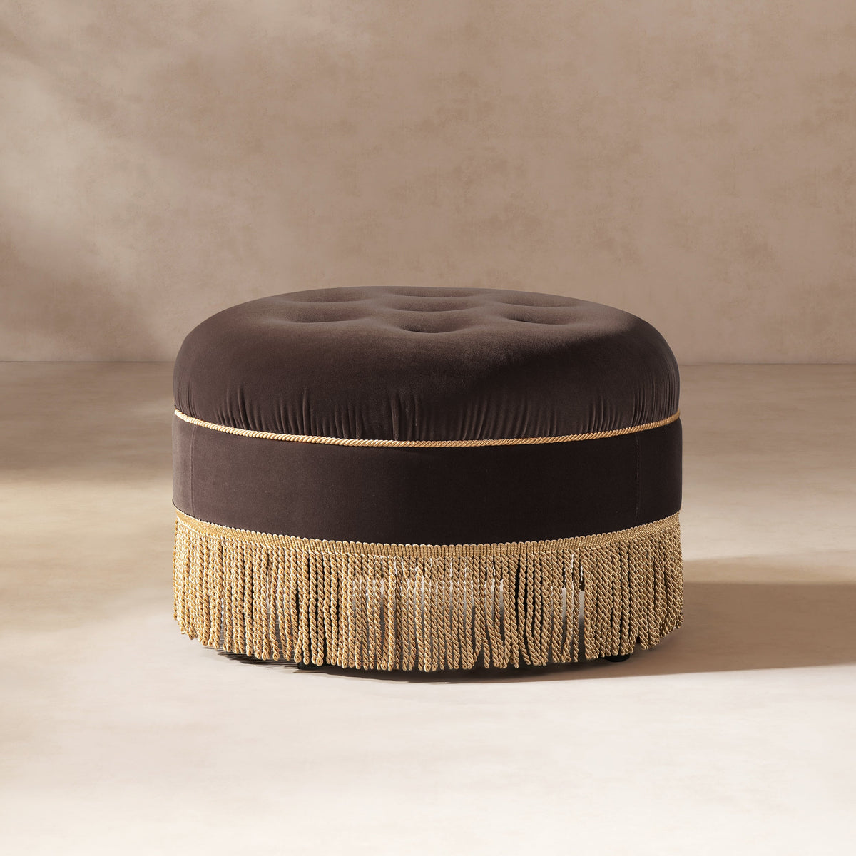 Yolanda 24" Round Upholstered Accent Ottoman Deep