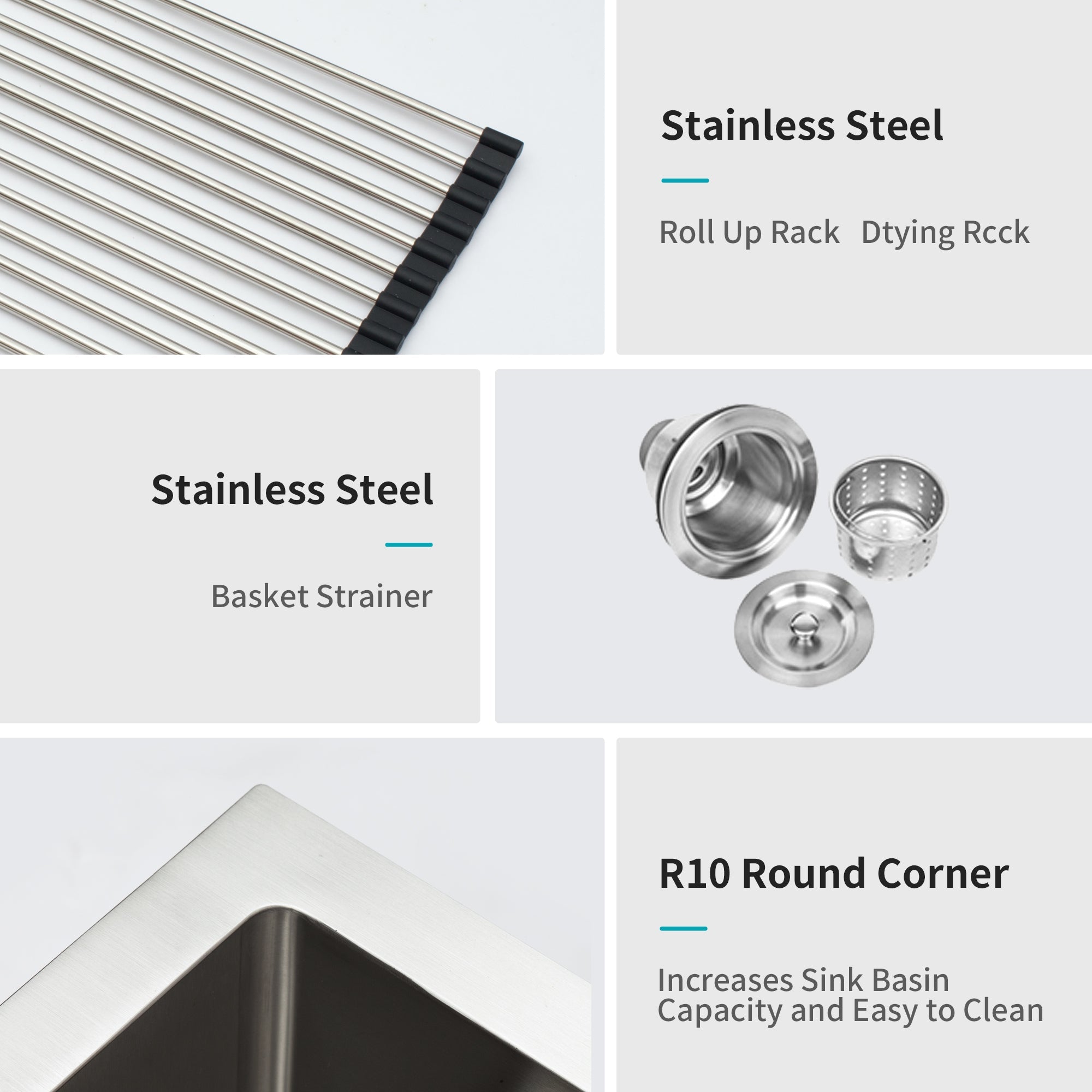 Undermount Kitchen Sink - 32"x18"x9" Stainless Steel