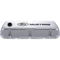 Ford Chrome Steel Valve Cover Set w/Mustang Logo FRD302-100