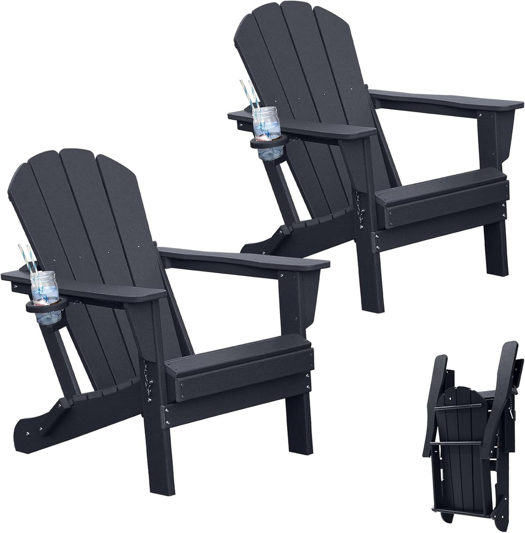 Adirondack Chairs Set of 2 in Black