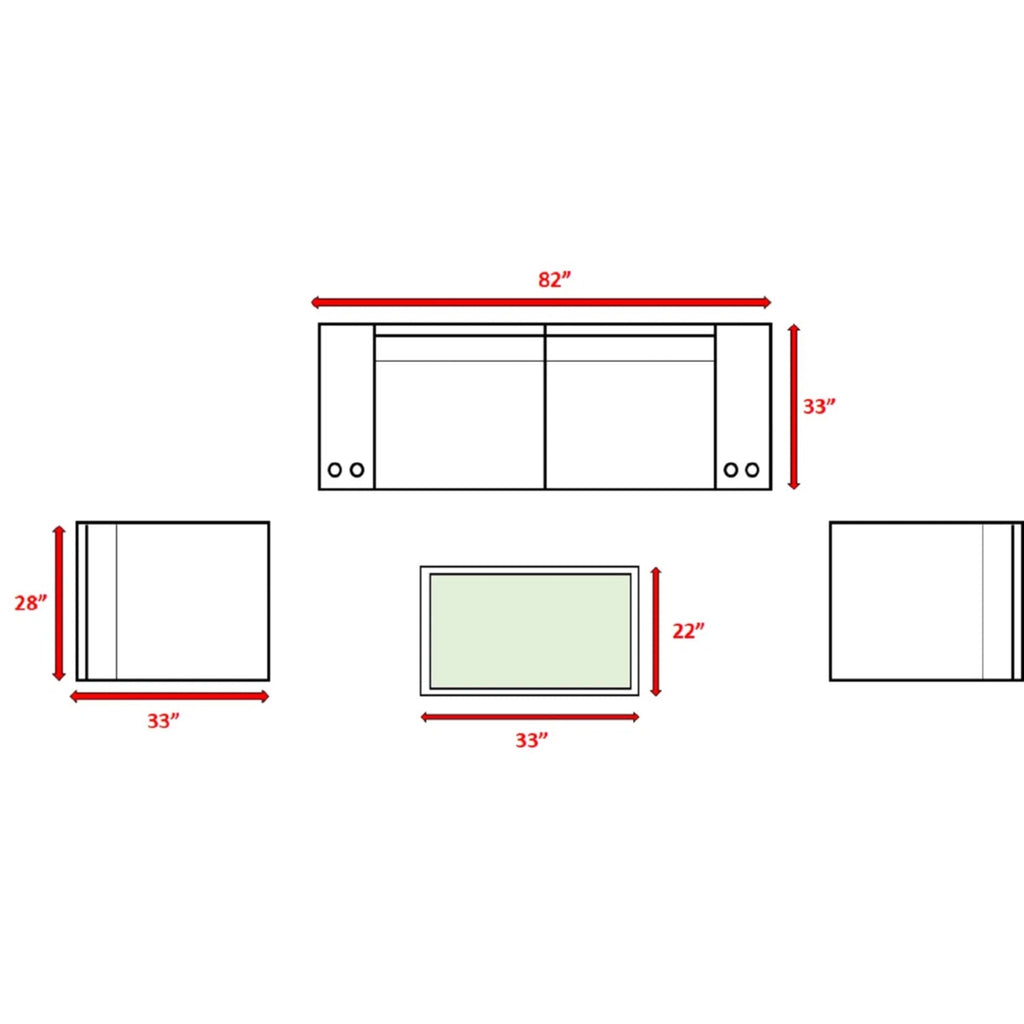 All-Weather Wicker Patio Sectional Set for 4