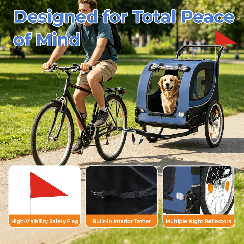 2-in-1 Bike Trailer & Pet Stroller for Dogs up to 100lbs