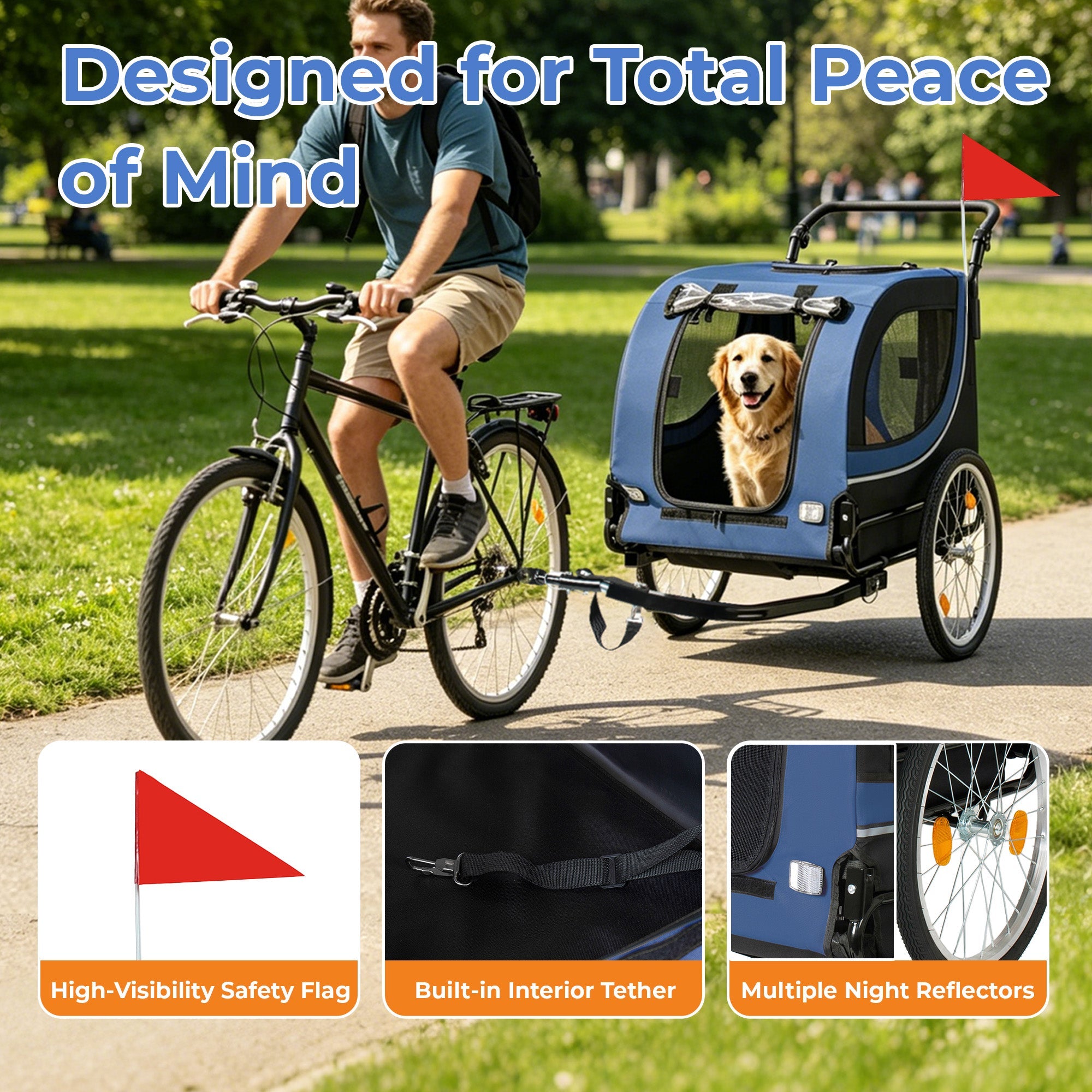 2-in-1 Bike Trailer & Pet Stroller for Dogs up to 100lbs
