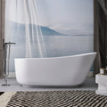 67 Inch Solid Surface Oval Shape Soaking Bathtub