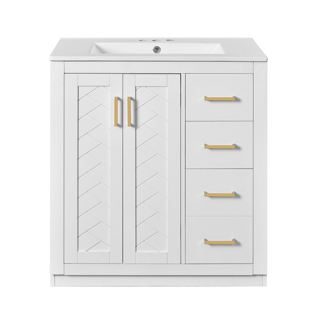 30'' Bathroom Vanity with Ceramic Sink Combo