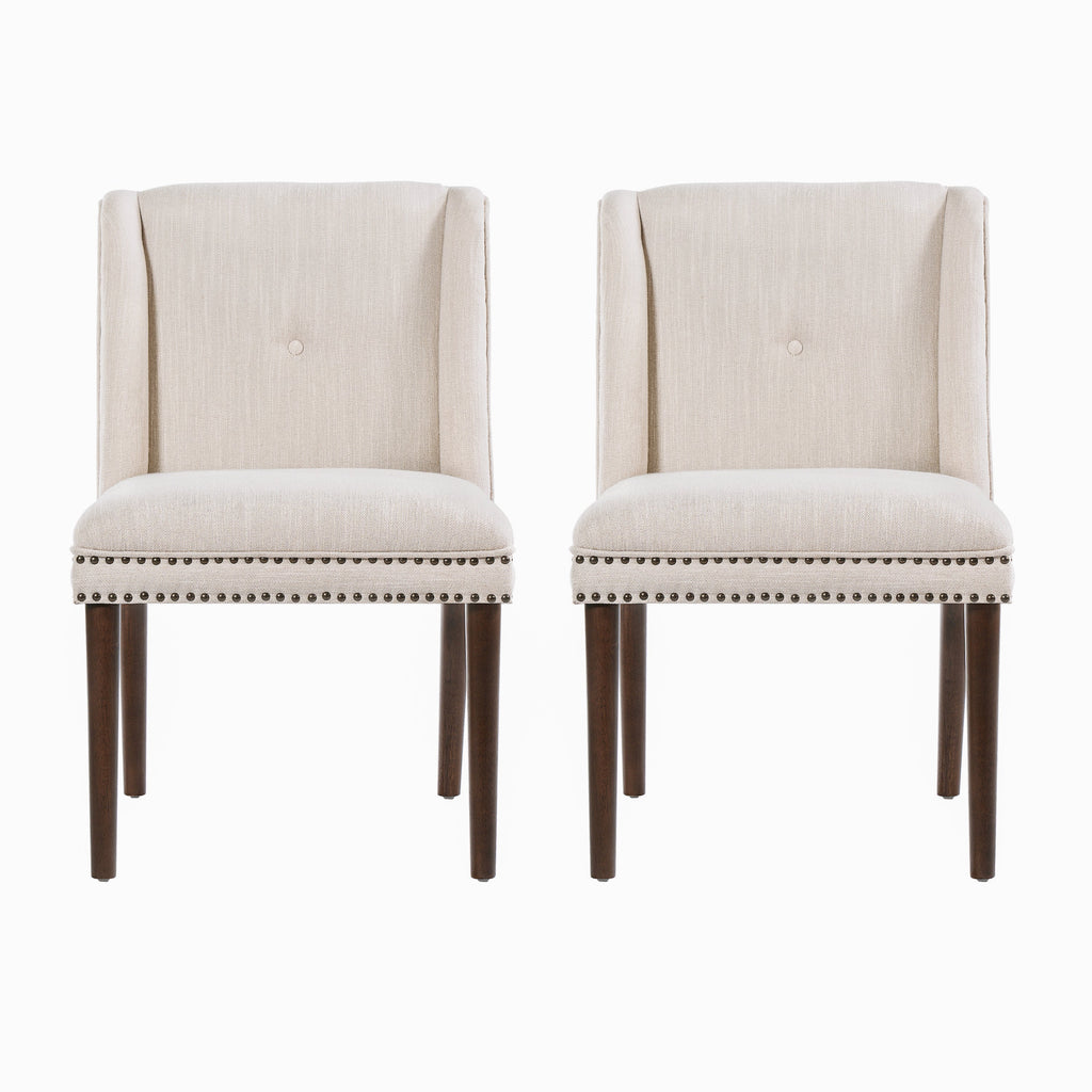 Light Luxury Rivet Upholstered Dining Chair Set of 2