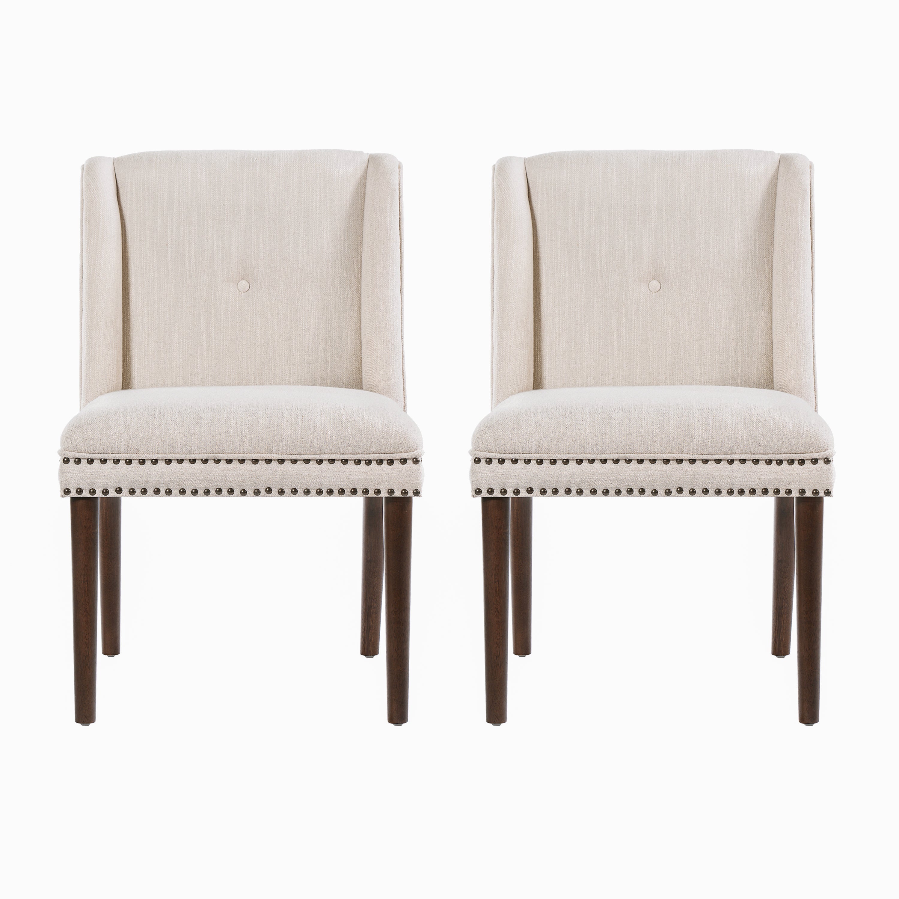 Light Luxury Rivet Upholstered Dining Chair Set of 2