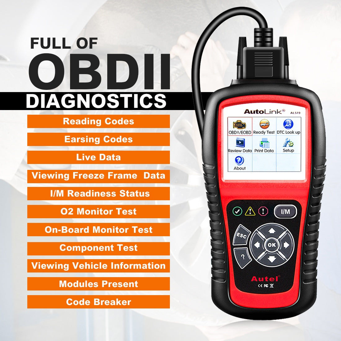 Doutong AUTEL AL519 Automotive Diagnostic Scanner OBD2 Multilingual International Version