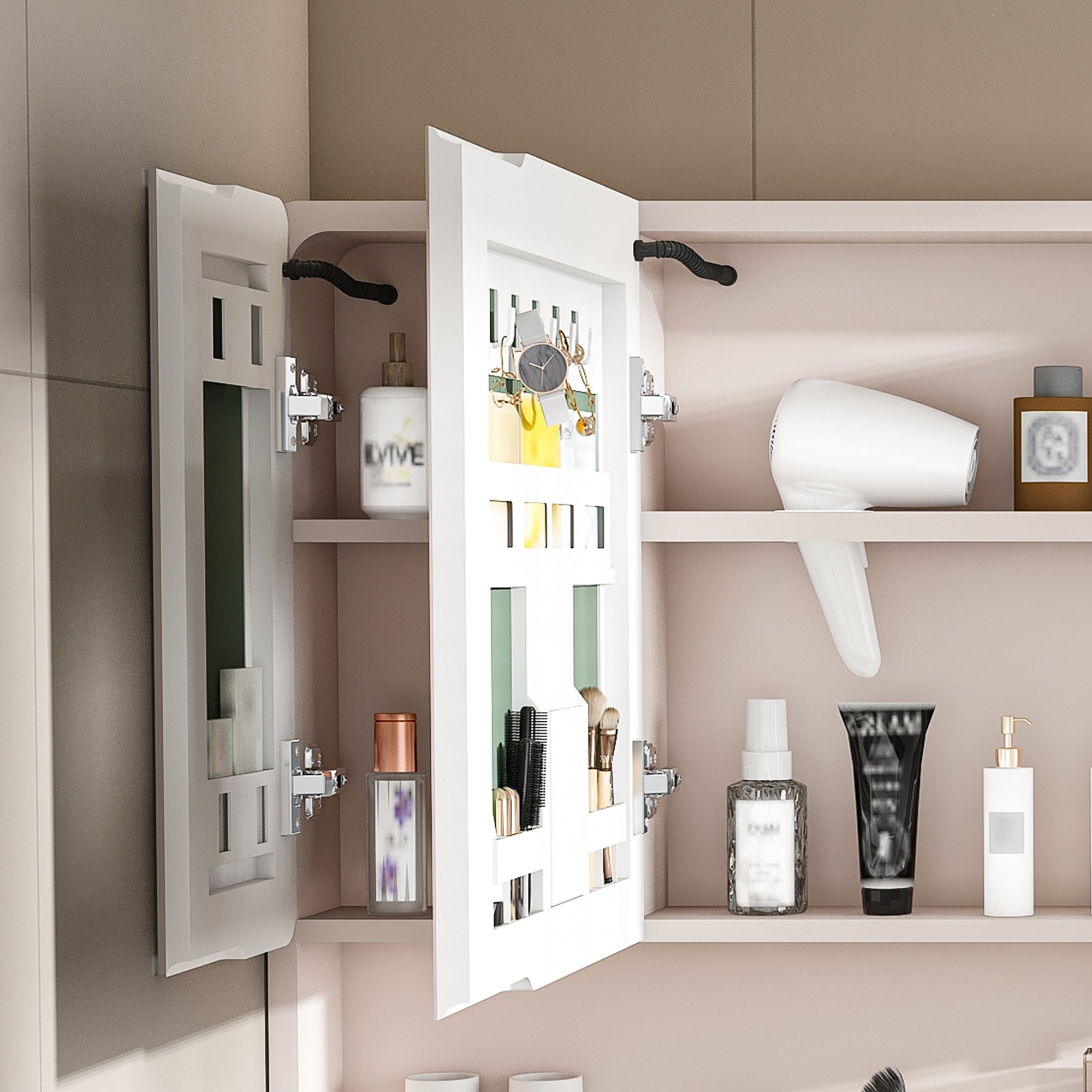 Aluminium Medicine Cabinet Mirror, 35 x 28 Inches