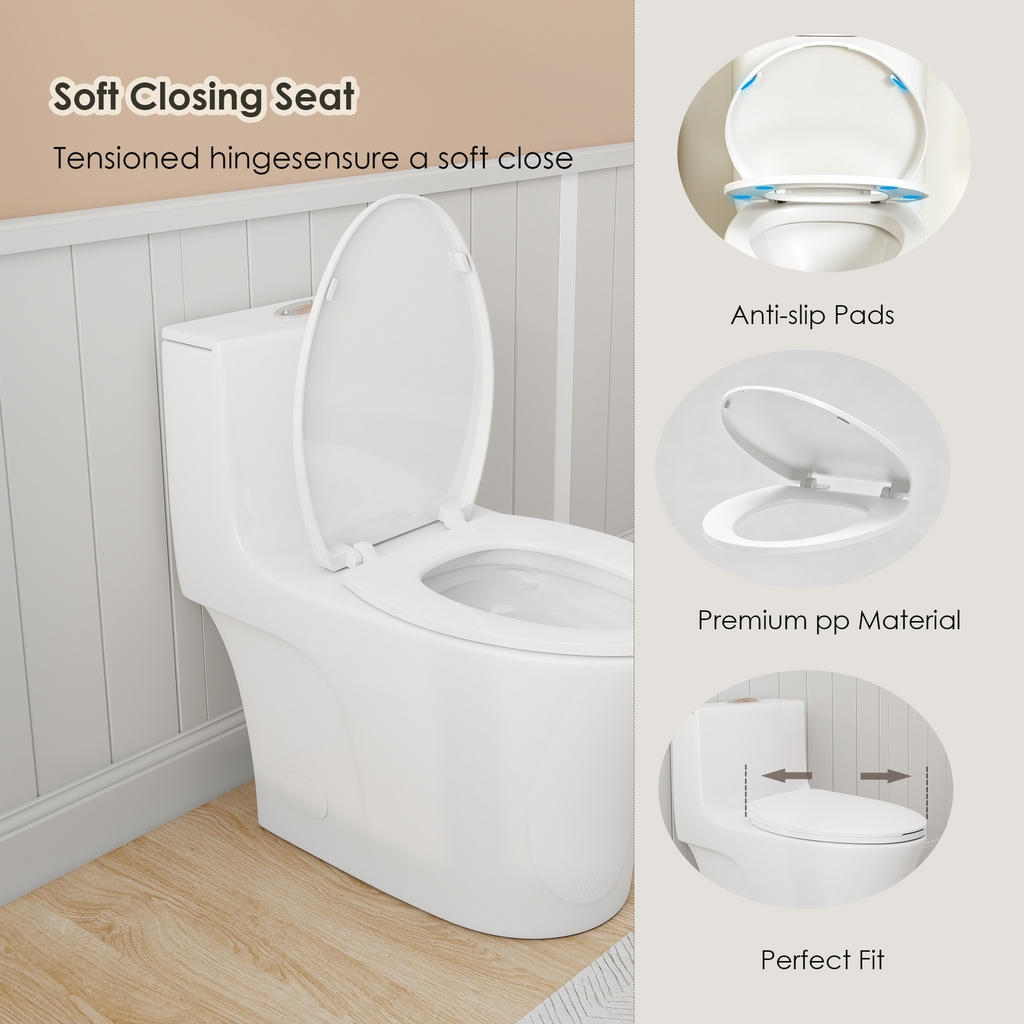 1.28/0.8 GPF Tornado Flush One-Piece Toilet