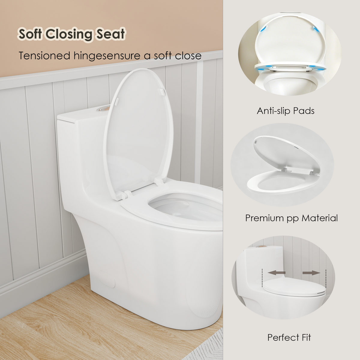 1.28/0.8 GPF Tornado Flush One-Piece Toilet