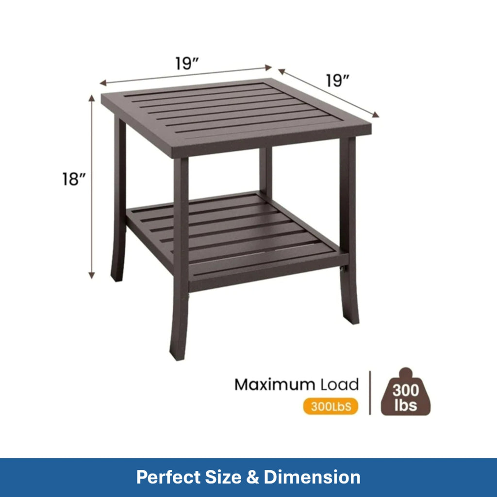 5-Piece Metal Patio Furniture Set, 5-Seat All-Weather Conversation Sofa