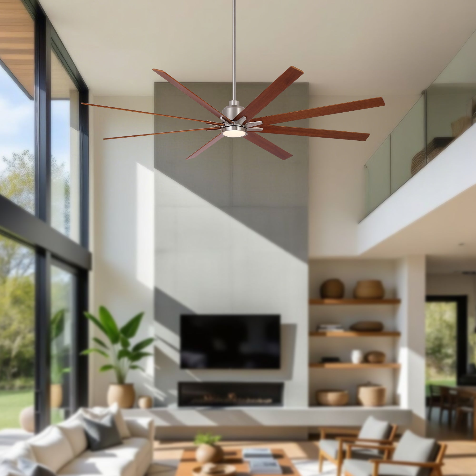 84" Oversized Large Brushed Nickel Ceiling Fan