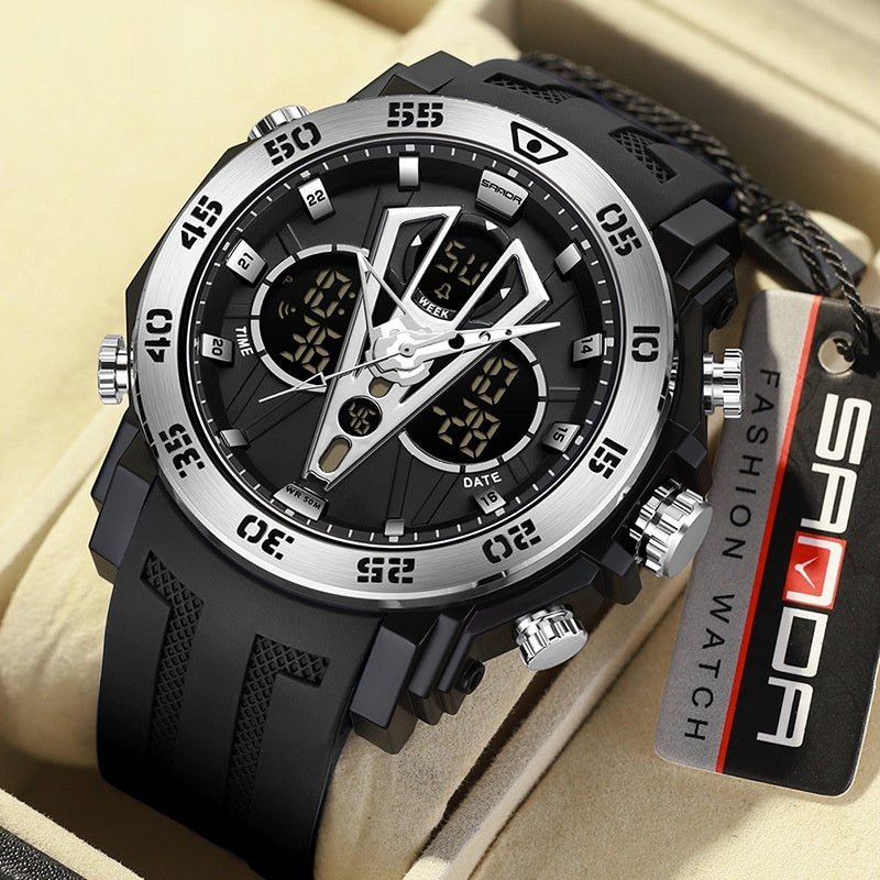 Sanda Youth Dual-Display Watch For Men