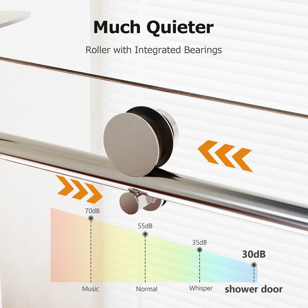 Frameless Single Sliding Soft-Close Shower Doors