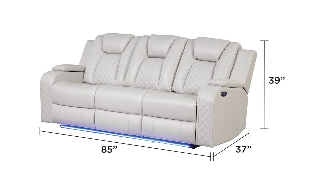 Benz LED & Power Recliner 3 Pc Set in Faux Leather