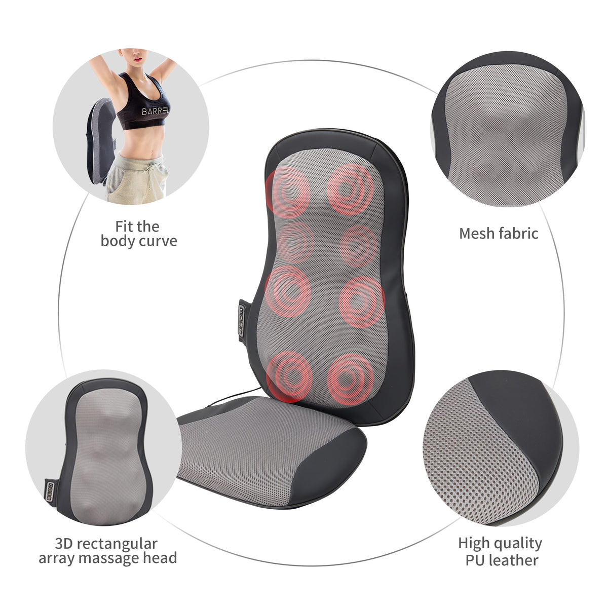 Thai Massage Car Cushion with Deep Tissue Kneading