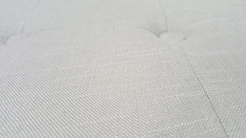 Linen Blend Accent Bench with Nailhead Trim