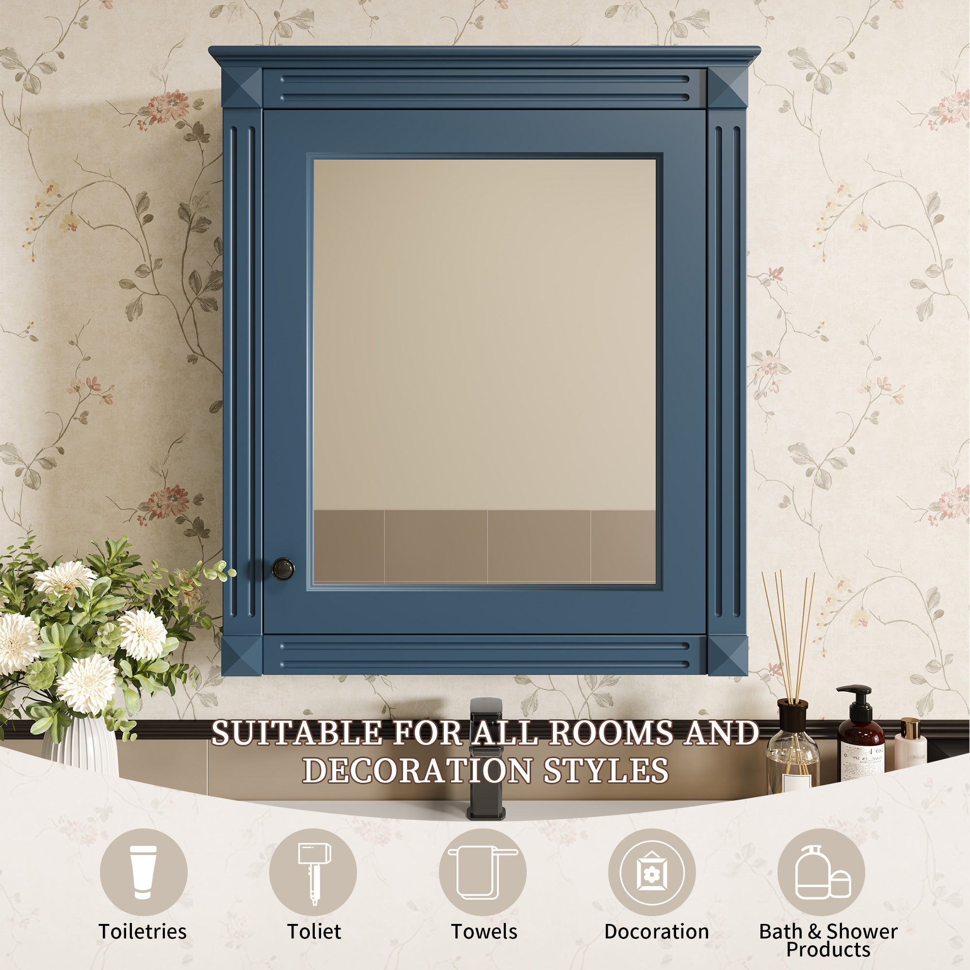 24'' x 27'' Wall Mounted Bathroom Storage Cabinet with Mirror