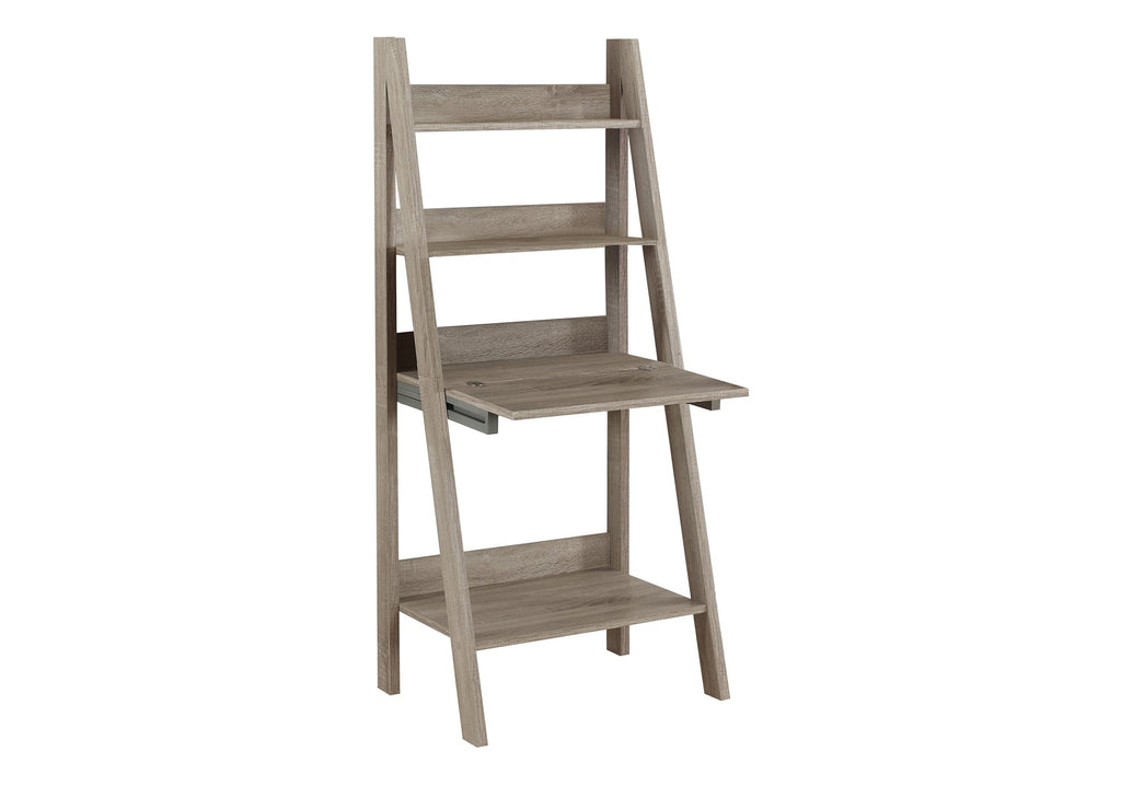 Leaning Computer Desk with Storage Shelves
