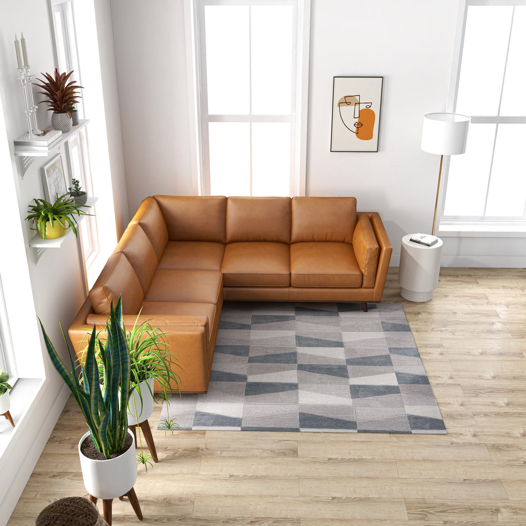 Erman Leather Sectional Sofa