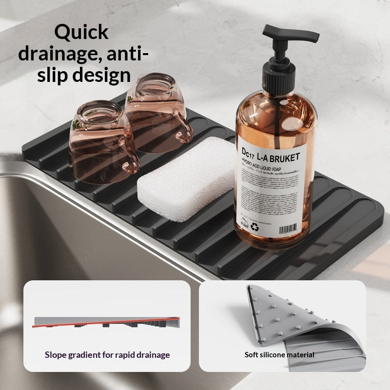 Multifunctional Kitchen Countertop Sink Storage Drainage Mat