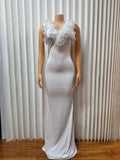 Women's Deep V-neck Backless Long Dress