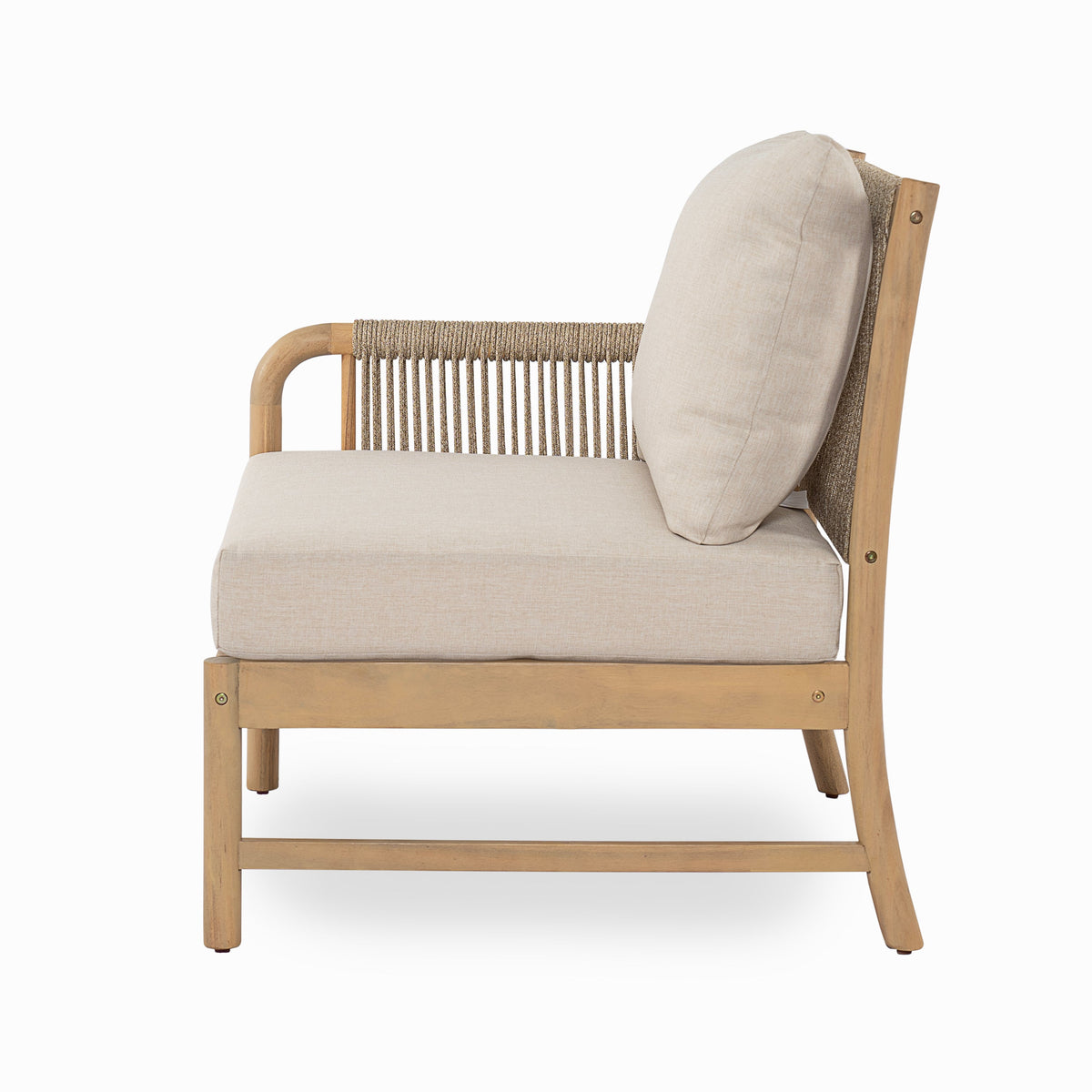 Casper Outdoor Left Arm Chair Acacia Wood and Woven Rope