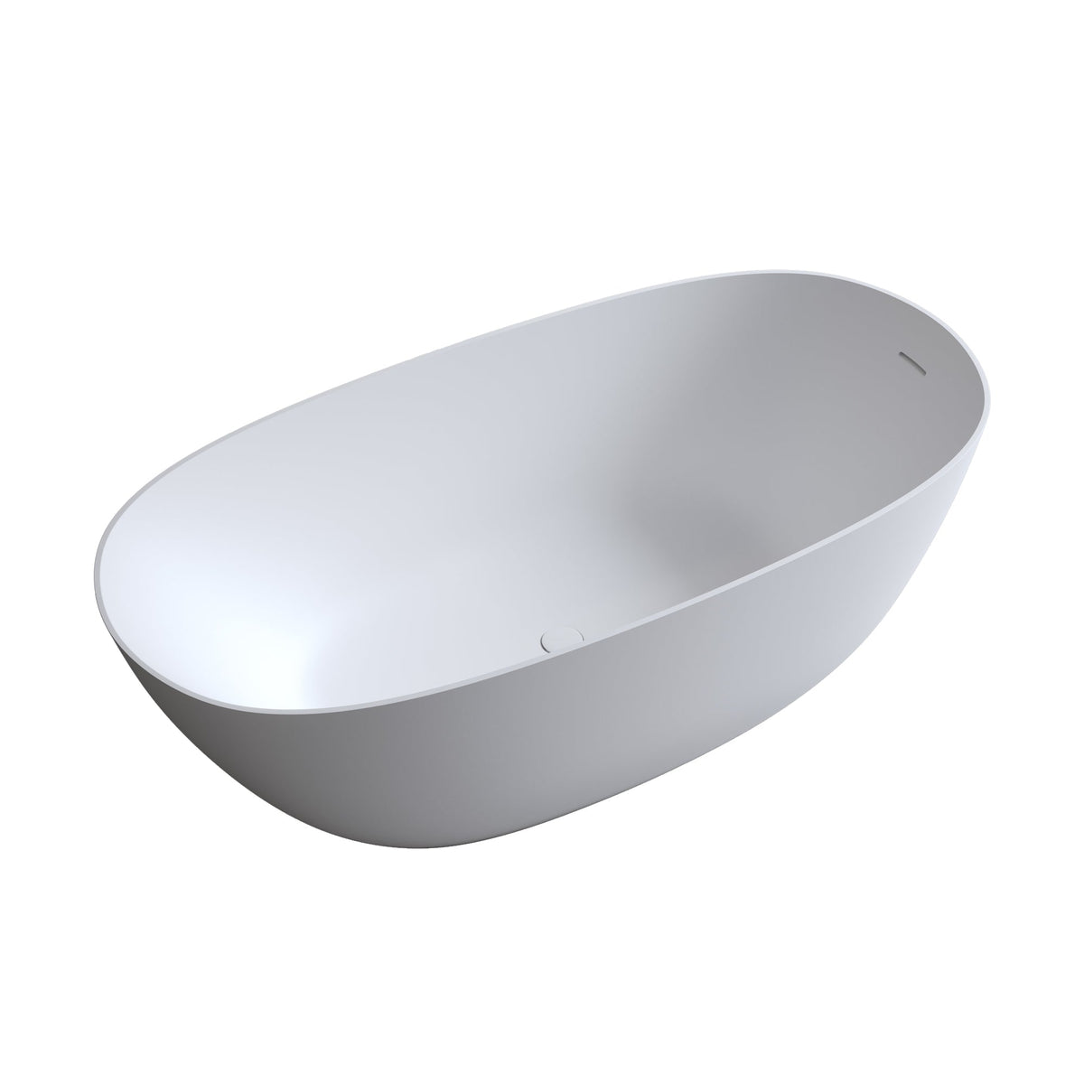 57" Solid Surface Matte Tub - Freestanding Soaking Bathtub