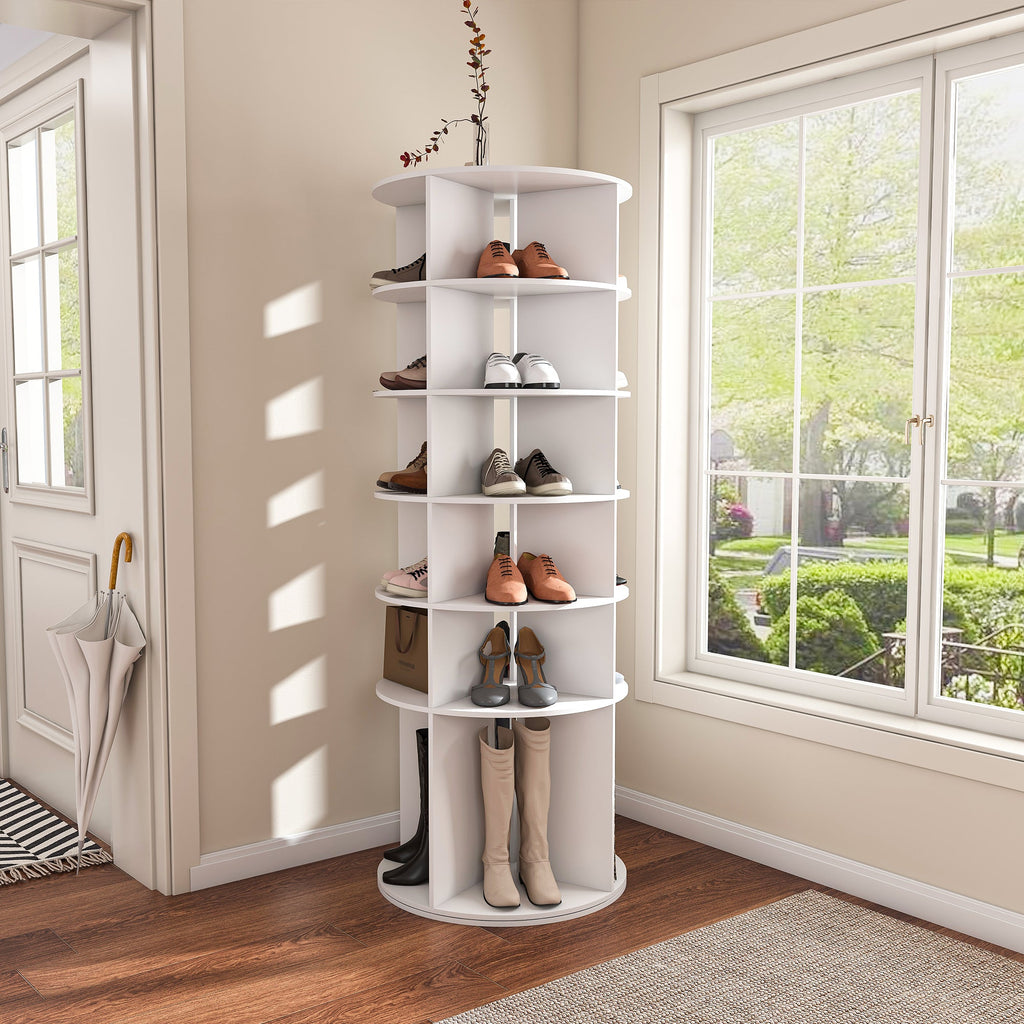 Rotating Shoe Rack Tower, 6-Tier Spinning Shoe Rack