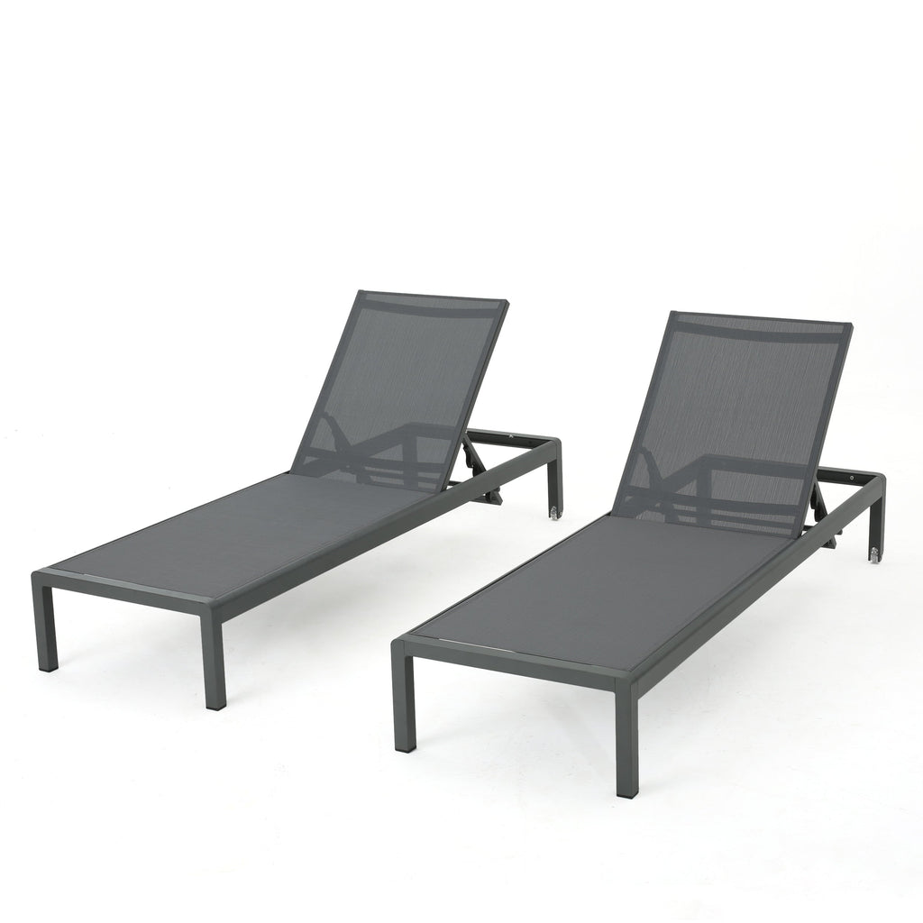 Cape Coral KD Chaise Lounge Grey (Set of 2)